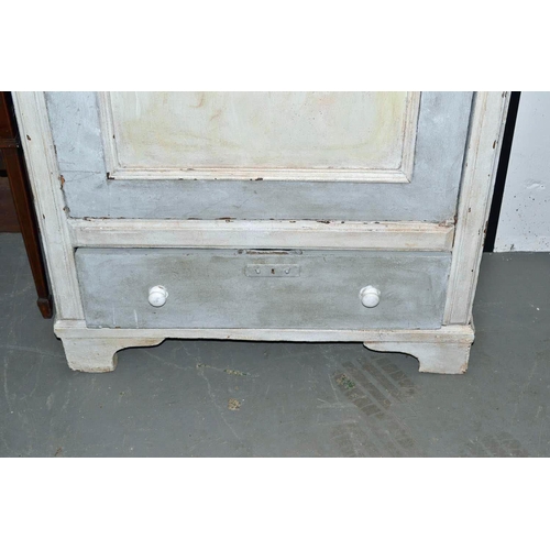 80 - An antique French painted wooden Armoire