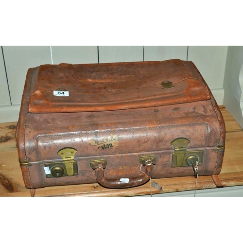 84 - Vintage leather suitcase