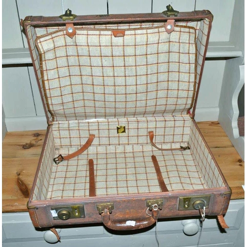 84 - Vintage leather suitcase