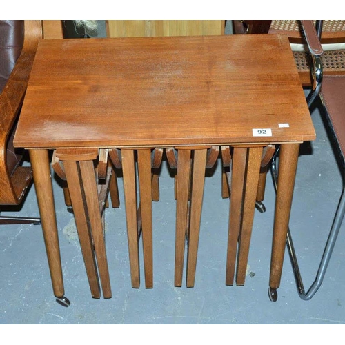 92 - A set of 4 retro folding tables possibly by Poul Hundevad