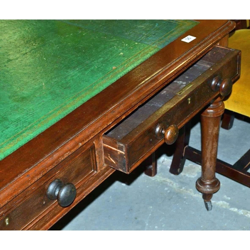 36 - Victorian leather topped Mahogany library table