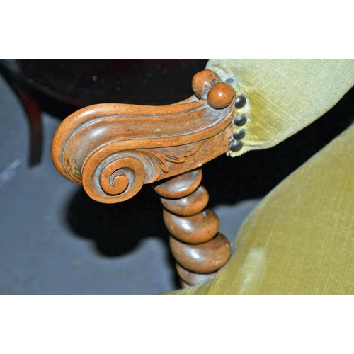 52 - Vintage nursing chair with carved arm