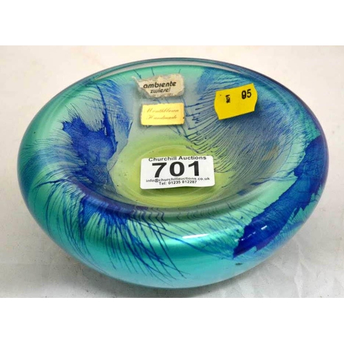 701 - A German handmade retro glass bowl