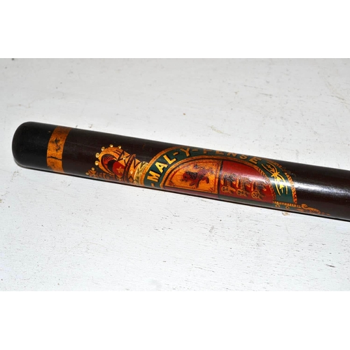 709 - A Victorian ceremonial tipstaff or baton from Perth Police  with painted decoration