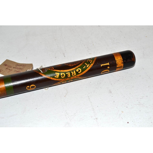 709 - A Victorian ceremonial tipstaff or baton from Perth Police  with painted decoration