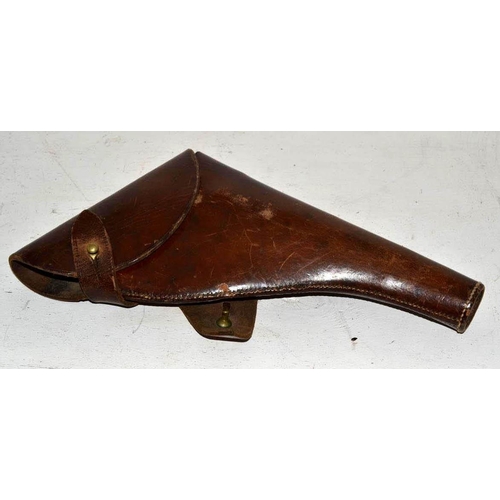 718 - A WW1 period leather revolver holster by RW Stiby dated 1918