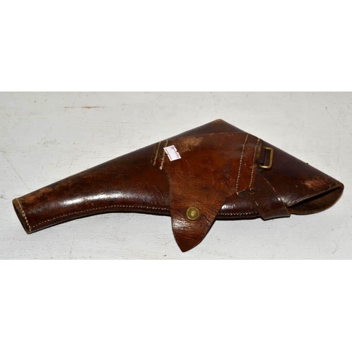 718 - A WW1 period leather revolver holster by RW Stiby dated 1918