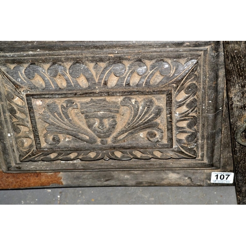 107 - A pair of antique carved oak doors