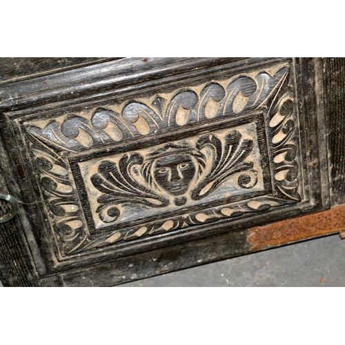 107 - A pair of antique carved oak doors