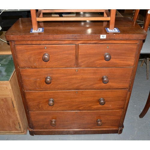 12 - 2 over 3 antique Mahogany chest of drawers