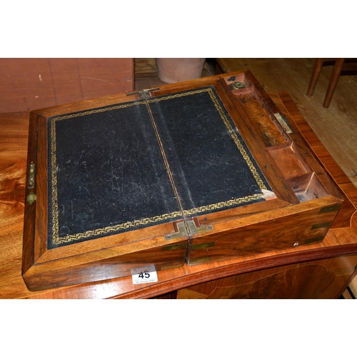 44 - Brass banded antique writing slope