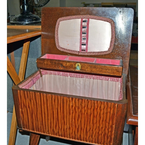 8 - Retro wooden sewing box