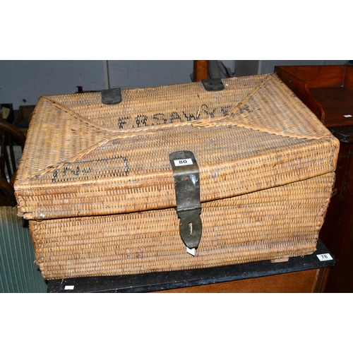 80 - Vintage wicker basket with iron fittings