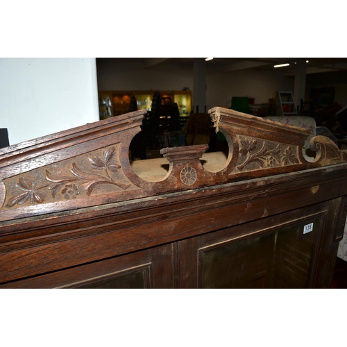 135 - Large glazed antique bookcase