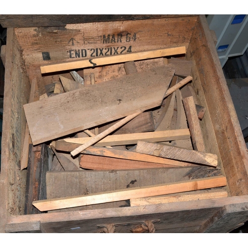 284 - Vintage wooden packing crate and contents