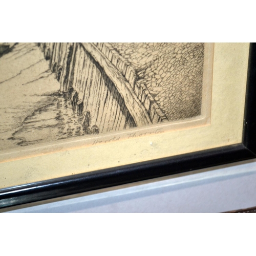 200 - Vintage etching - The Ebbing Tide - Harold Thornton