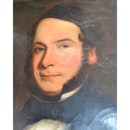 206 - A pair of 19th century Irish oil on canvas portraits in highly decorative gilt frames - George Meare... 