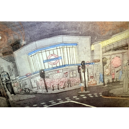 251 - Joe Busuttil - A signed artists proof etching of Balham London Underground station entitled 