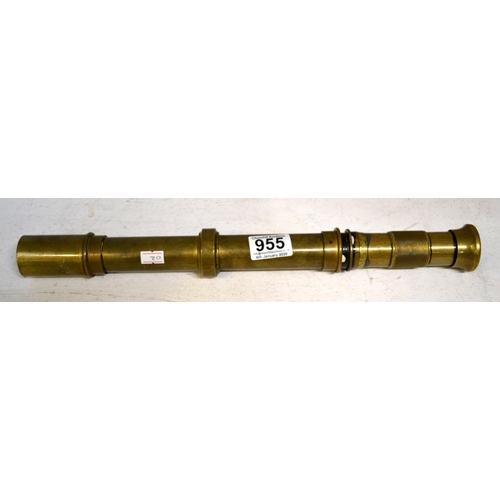 955 - Vintage brass telescope or sight