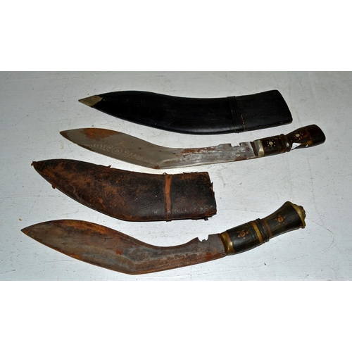 963 - 2 Kukri knives in sheaths