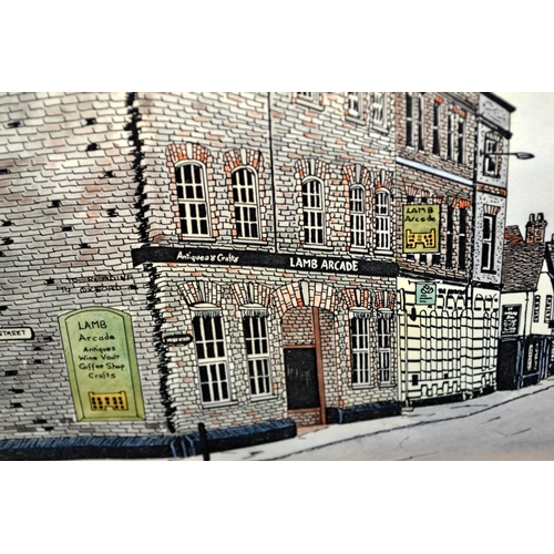 261 - An pen and ink drawing of the Lamb Arcade in Wallingford by Joyce Shaw