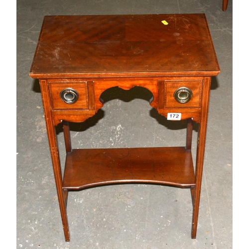 172 - A small antique mahogany 2 drawer hall table