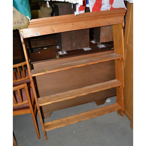 193 - Antique pine display shelves