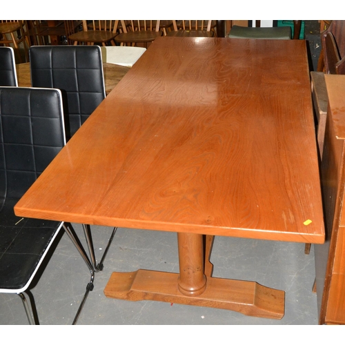 20 - A large light wood refectory style table - believed to be Oak