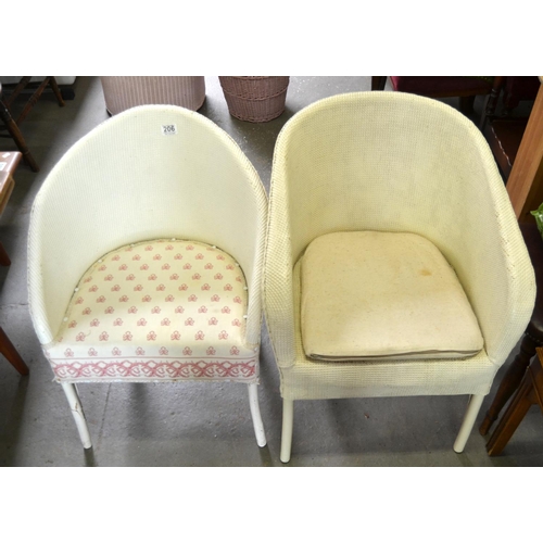 206 - 2 Lloyd Loom style chairs