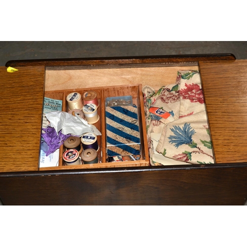 222 - Vintage sewing box and contents