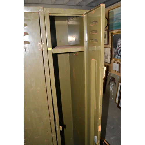 224 - Vintage green painted metal locker 1/3