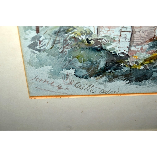 302 - An antique watercolour study of Oxford Castle - indistinctly signed