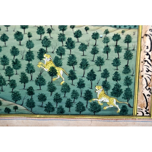 310 - An Indian Mogul Gouache watercolour of a tiger hunt - likely 19th century