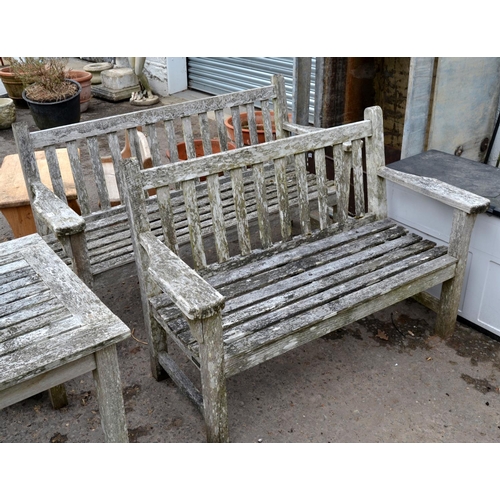 377 - A pair of Barlow Tyrie teak garden benches