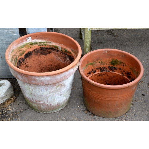 383 - 2 large terracotta garden pots