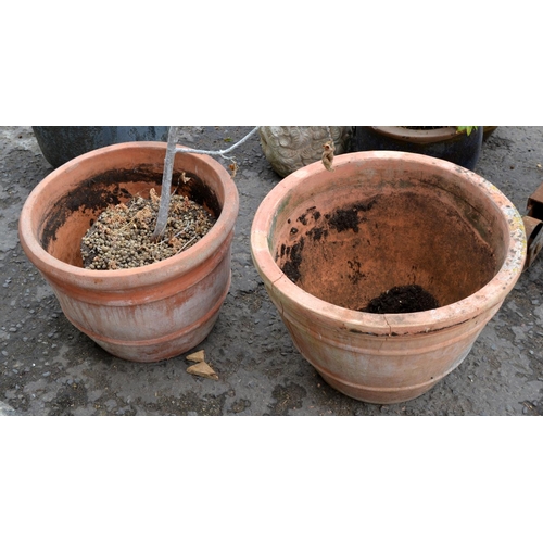 387 - 2 large terracotta garden pots