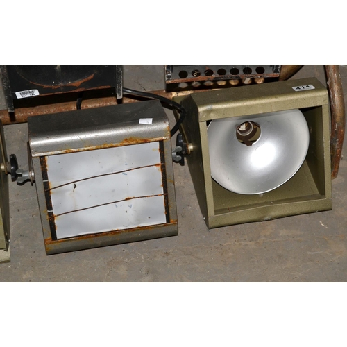 414 - A pair of vintage Furse square theatre lights