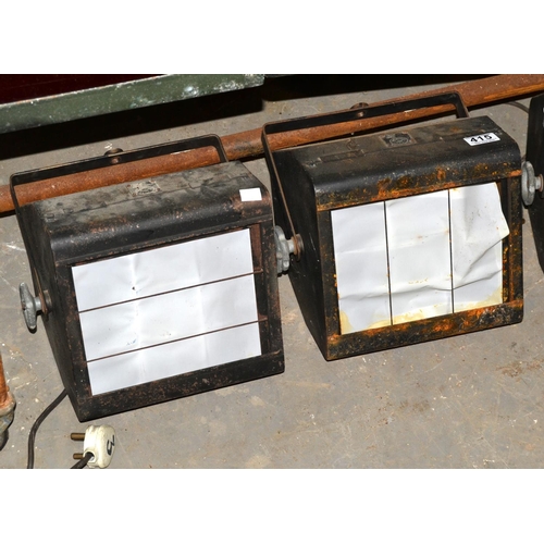 415 - A pair of vintage Strand Electric square theatre lights