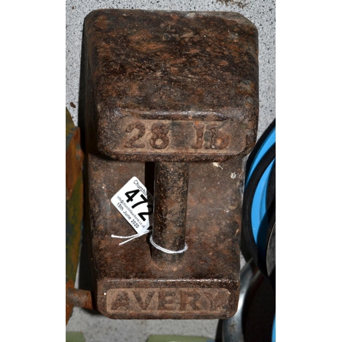 472 - Avery 28lb cast iron weight