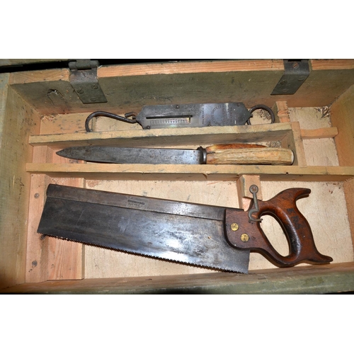 487 - Military box and contents - butchers