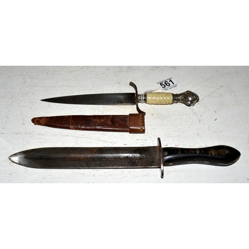 561 - A G Schlieper of Solingen sheath knife and one other