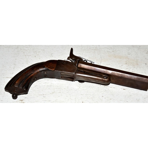 584 - An unusual double trigger double barrel pistol for spares