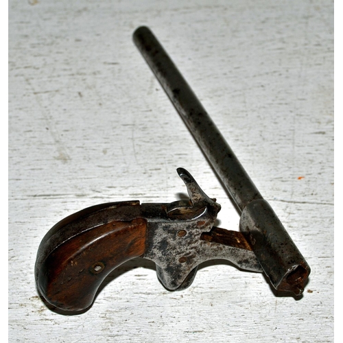 585 - An unusual antique side opening pistol for spares