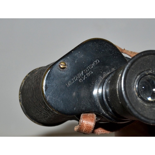 589 - A Pair of Crown Optical WW2 period military binoculars