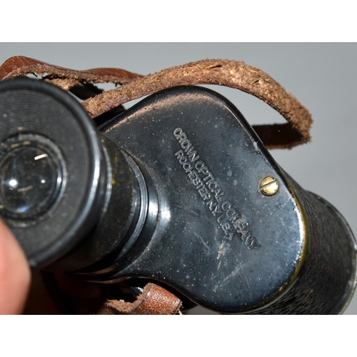 589 - A Pair of Crown Optical WW2 period military binoculars