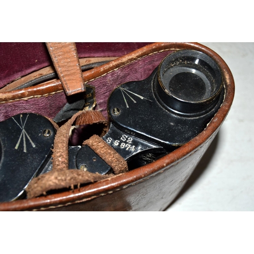 589 - A Pair of Crown Optical WW2 period military binoculars