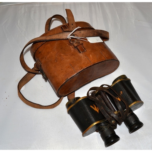 607 - A pair of military binoculars in case