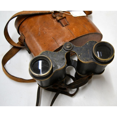 607 - A pair of military binoculars in case