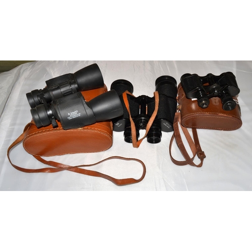 608 - 3 assorted binoculars