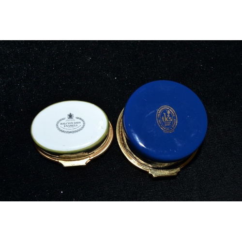 672 - 2 enamel boxes - to inc Halcyon Days